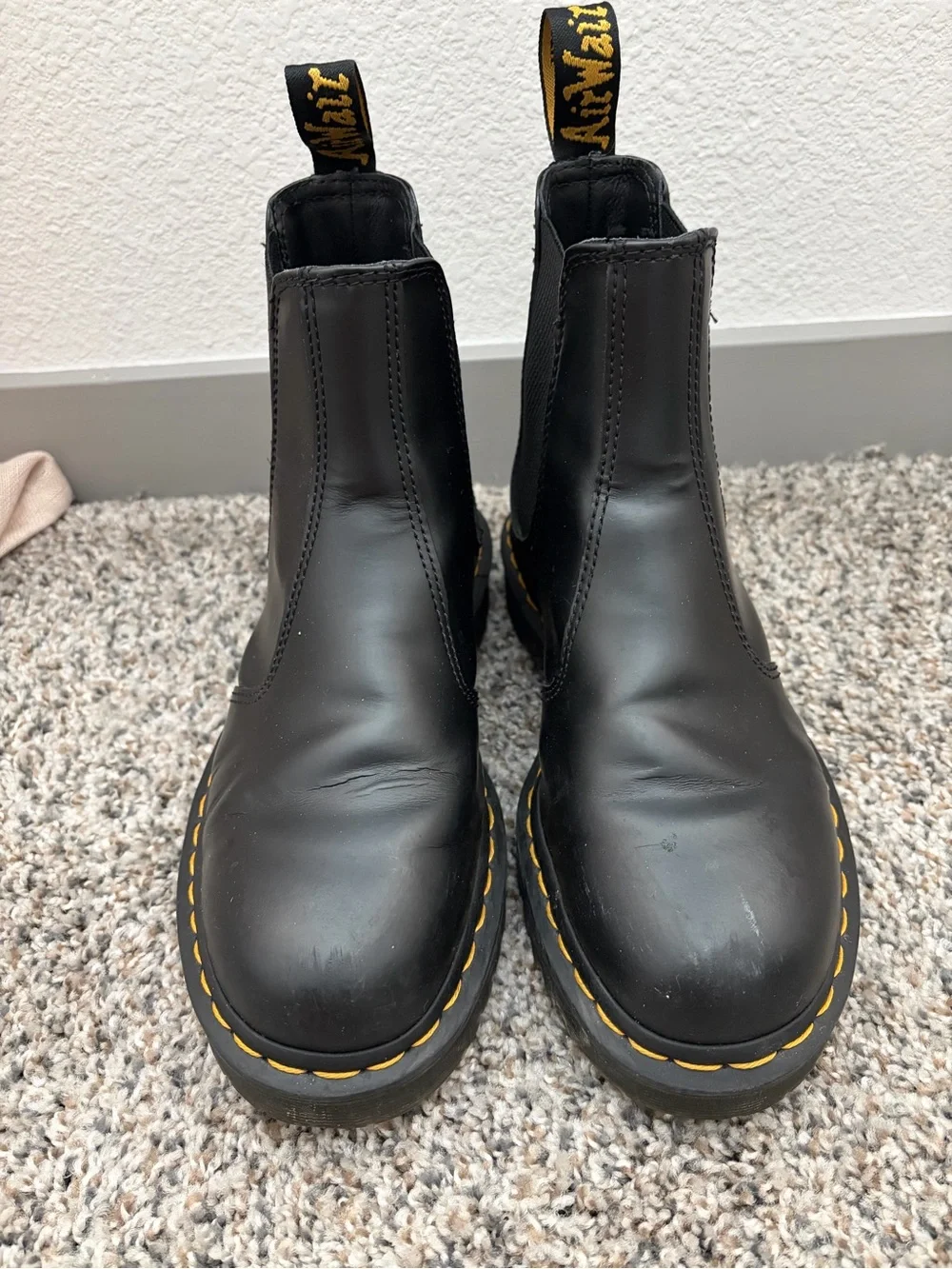 Dr. Martens Black Chukka Boots with Yellow Stitching